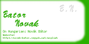 bator novak business card